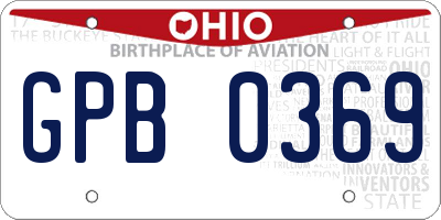 OH license plate GPB0369