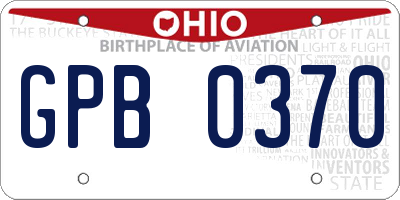 OH license plate GPB0370