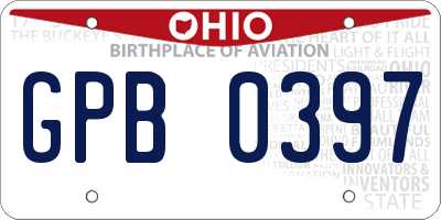 OH license plate GPB0397