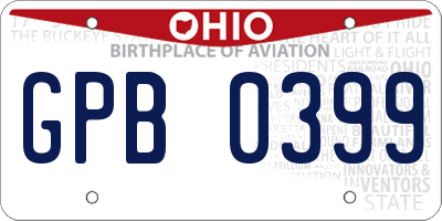 OH license plate GPB0399