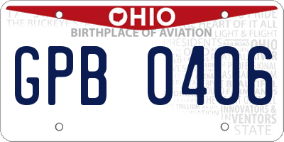 OH license plate GPB0406