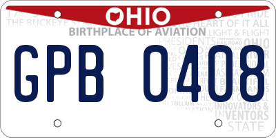 OH license plate GPB0408