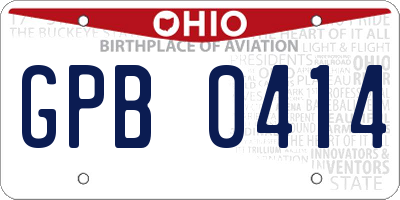 OH license plate GPB0414