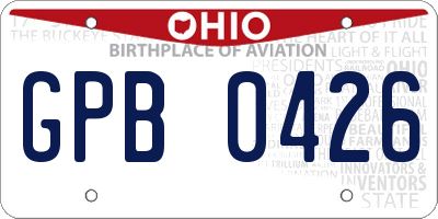 OH license plate GPB0426