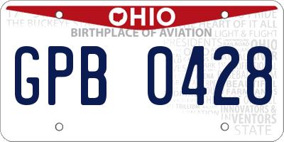 OH license plate GPB0428