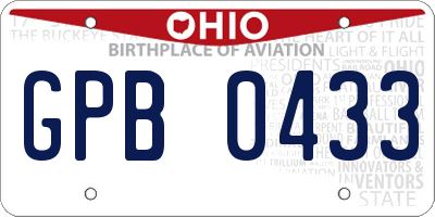 OH license plate GPB0433
