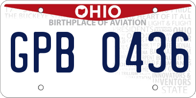 OH license plate GPB0436