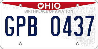 OH license plate GPB0437