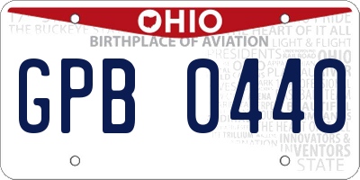 OH license plate GPB0440