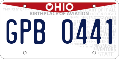 OH license plate GPB0441