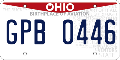 OH license plate GPB0446