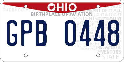 OH license plate GPB0448
