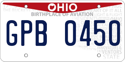 OH license plate GPB0450