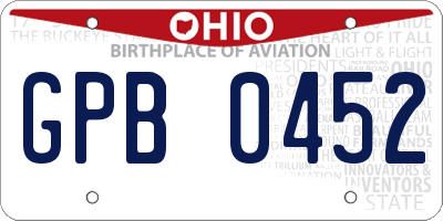 OH license plate GPB0452