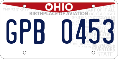 OH license plate GPB0453