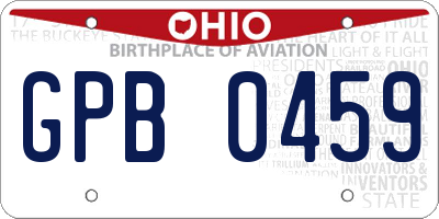 OH license plate GPB0459