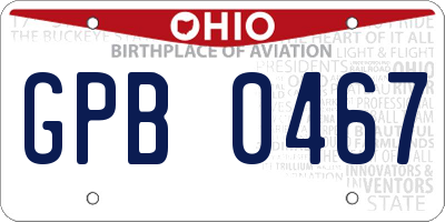 OH license plate GPB0467
