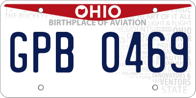 OH license plate GPB0469