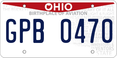 OH license plate GPB0470