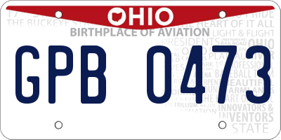 OH license plate GPB0473