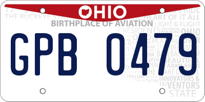 OH license plate GPB0479