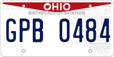 OH license plate GPB0484
