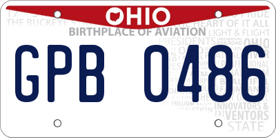 OH license plate GPB0486