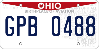 OH license plate GPB0488