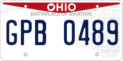OH license plate GPB0489