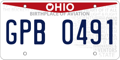 OH license plate GPB0491