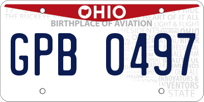 OH license plate GPB0497