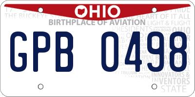 OH license plate GPB0498