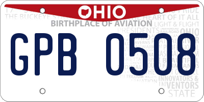 OH license plate GPB0508