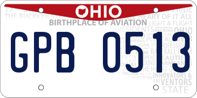 OH license plate GPB0513
