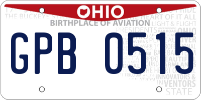 OH license plate GPB0515