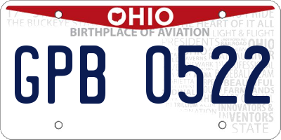 OH license plate GPB0522