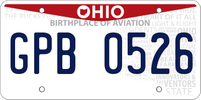 OH license plate GPB0526