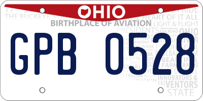 OH license plate GPB0528