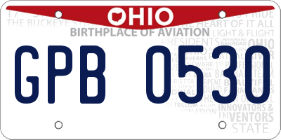 OH license plate GPB0530