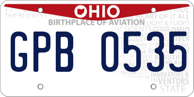 OH license plate GPB0535