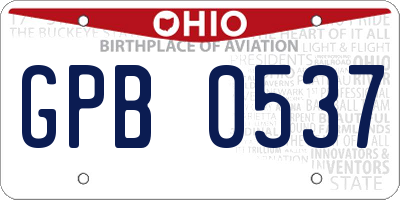 OH license plate GPB0537