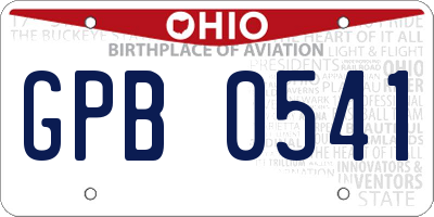 OH license plate GPB0541