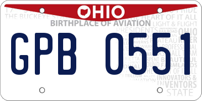 OH license plate GPB0551