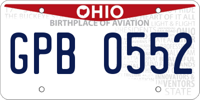 OH license plate GPB0552