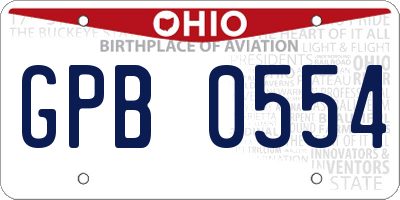OH license plate GPB0554