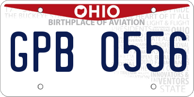 OH license plate GPB0556