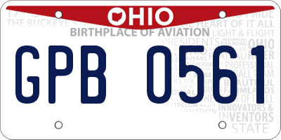 OH license plate GPB0561