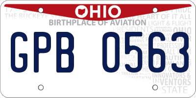 OH license plate GPB0563