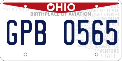 OH license plate GPB0565