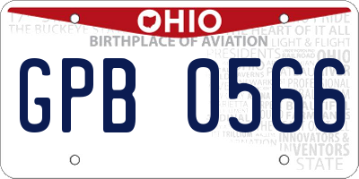 OH license plate GPB0566